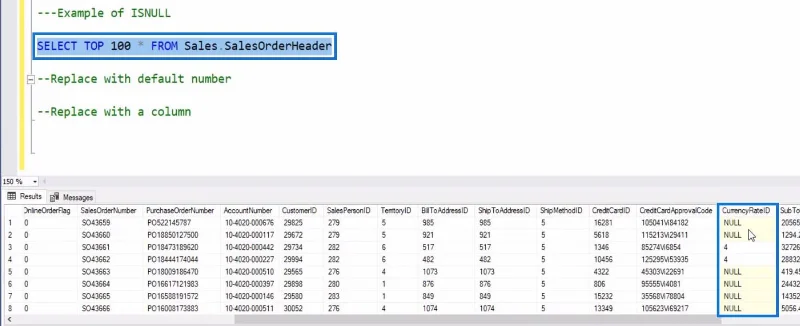 ISNULL SQL -funktio tapauslausekkeissa