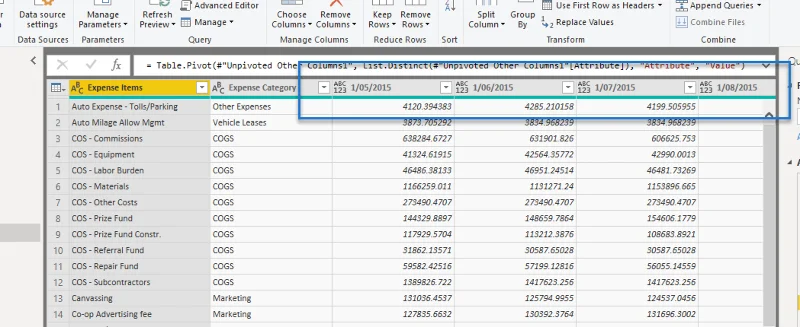 Unpivot- ja Pivot-perustiedot LuckyTemplatesissa – Kyselyeditorin tarkistus