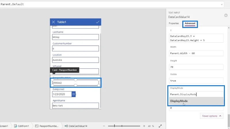 PowerApps-näyttö: muokkaaminen ja päivittäminen