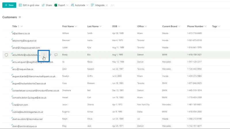 SharePoint-listeelement: Redigering av enkelt og flere elementer