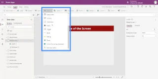 Bemeneti elemek és használatuk a Power Apps-ben