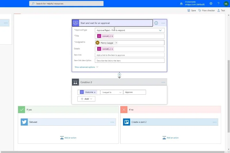 Microsoft Flow-godkjenning med flere alternativer