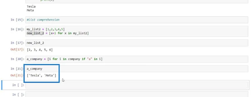 Python-liste og til sløjfe i LuckyTemplates