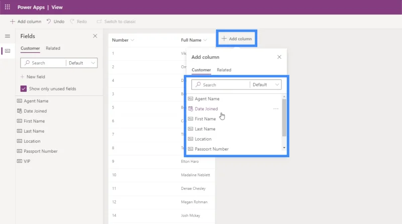 PowerApps-näkymät ja -lomakkeet: Luominen ja mukauttaminen
