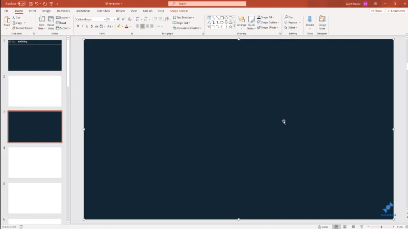 LuckyTemplates bakgrunnsbilde for rapporter som bruker PPT