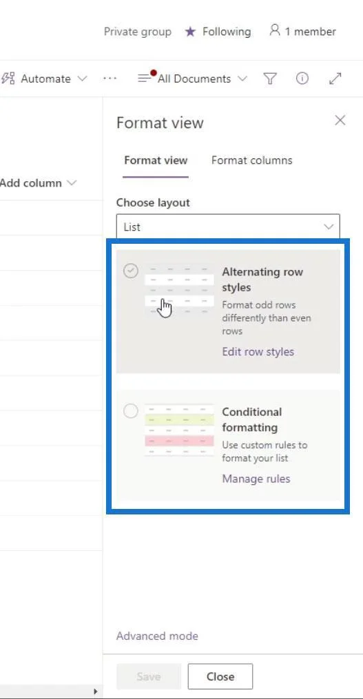 Vis formatering i SharePoint