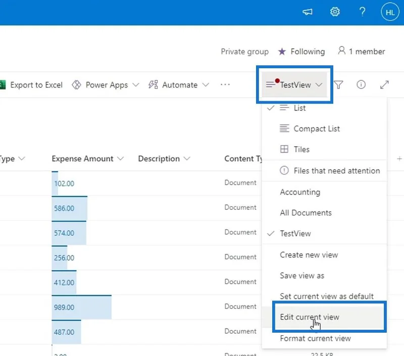 MS SharePoint-visninger |  Opprette og lagre