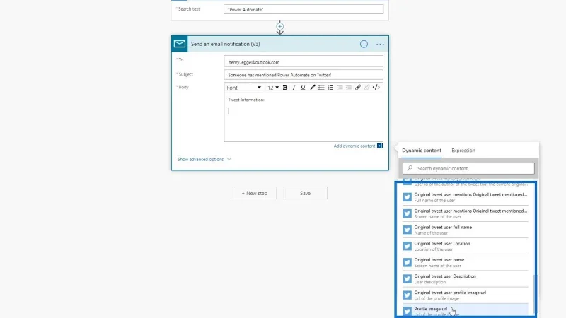 Power Automate Oversikt over dynamisk innhold