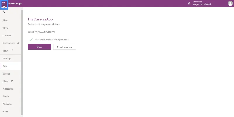 Publisere PowerApps-applikasjoner og endre skjermrekkefølgen