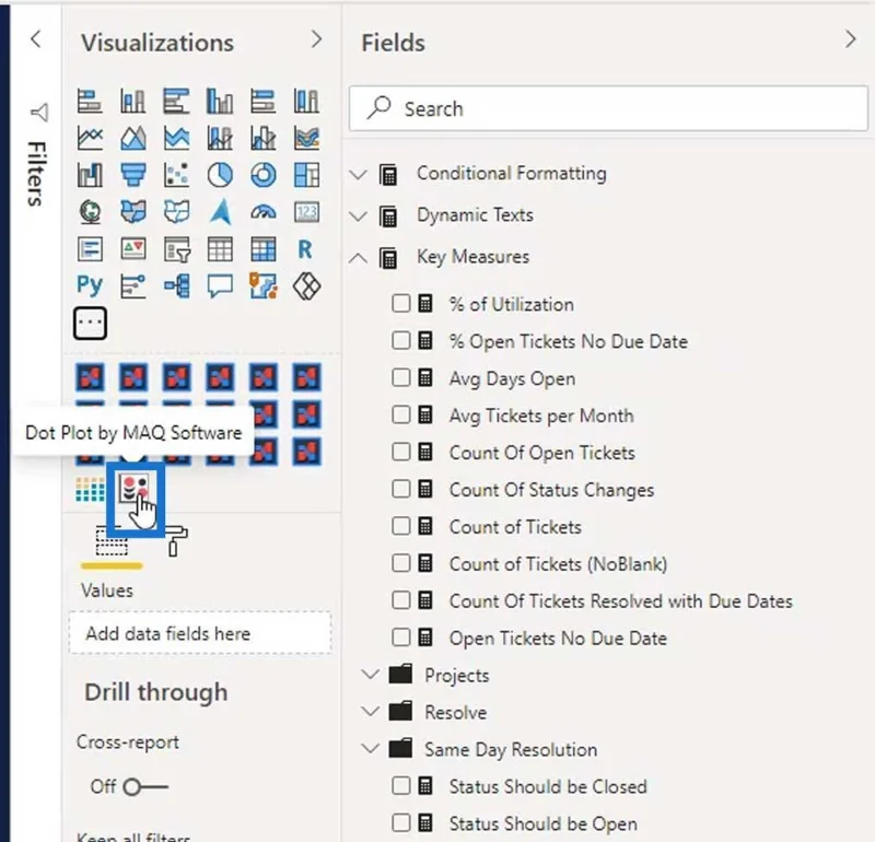 Punktplott-grafer i LuckyTemplates: Custom Visualization