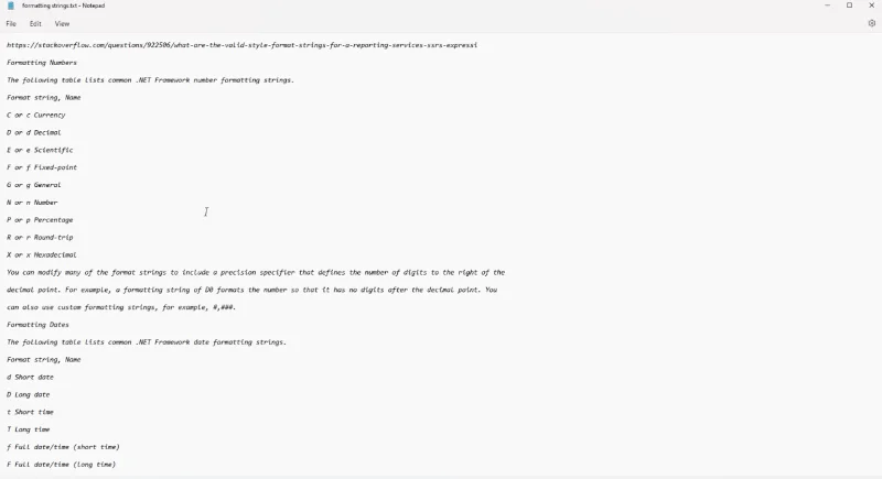 Hvordan formatere data i rapportbygger