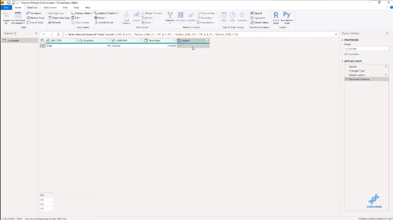 LuckyTemplates Unpivot -sarakkeet – Power Query -opastus