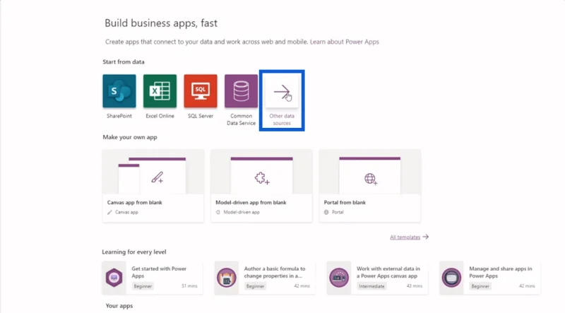 Power Apps-miljøoppsett: Koble til OneDrive og Google Drive