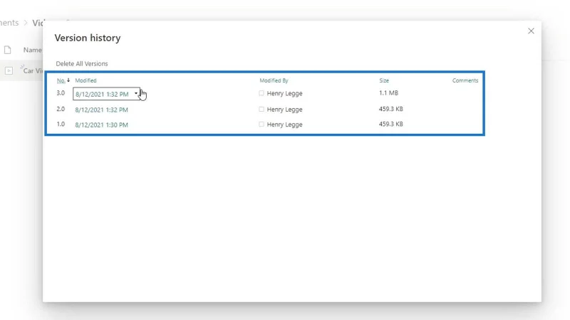 SharePoint-versjon for ikke-Office-filer