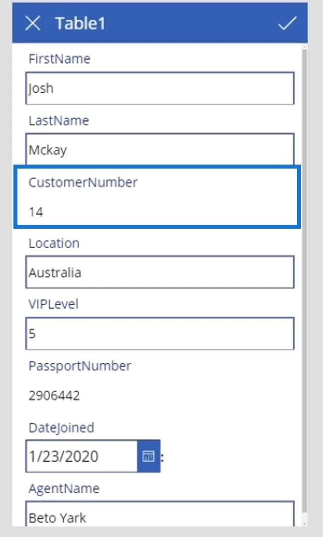 PowerApps-näyttö: muokkaaminen ja päivittäminen