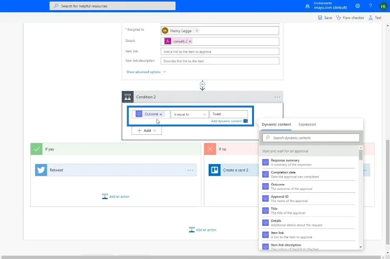 Microsoft Flow-godkjenning med flere alternativer