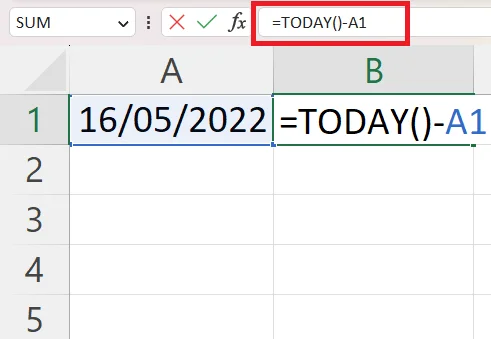 Kuinka vähentää päivämäärä päivästä Excelissä