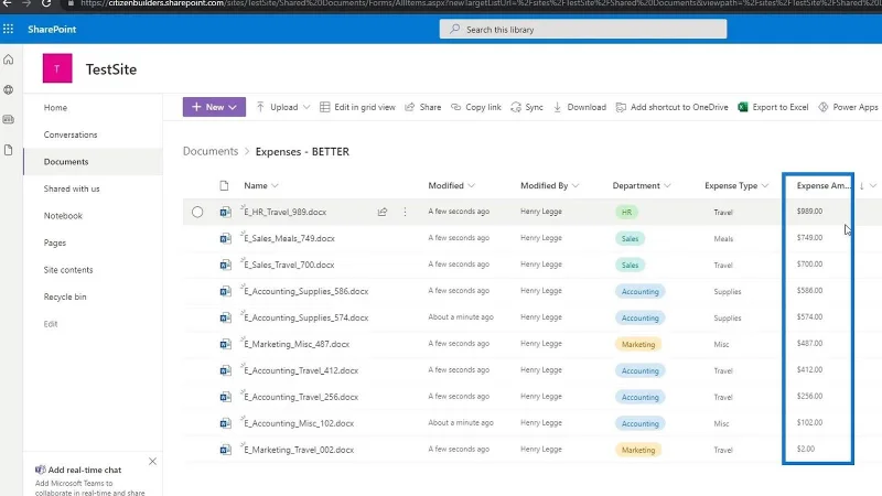 Legge til metadata i SharePoint ved hjelp av kolonner