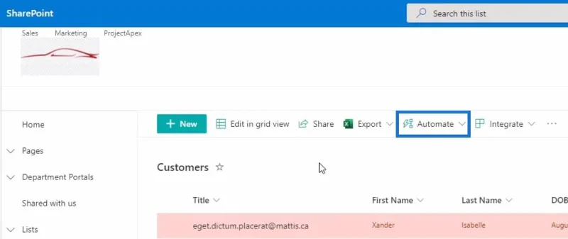 SharePoint Automate -ominaisuus | Esittely