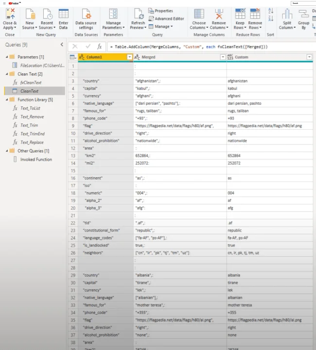 Opprette en tilpasset tekstrensefunksjon i Power Query