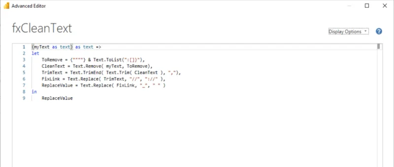 Opprette en tilpasset tekstrensefunksjon i Power Query