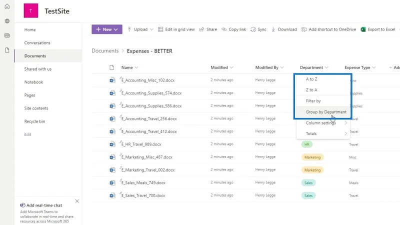 Metadatafiltrering i SharePoint-filer
