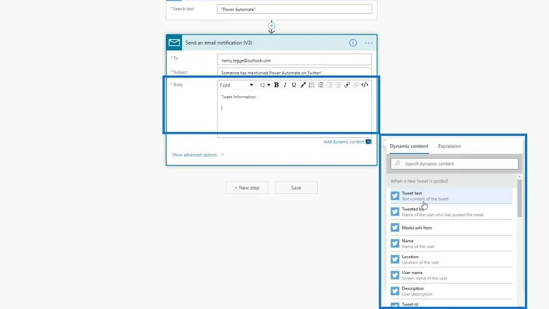 Power Automate Oversikt over dynamisk innhold