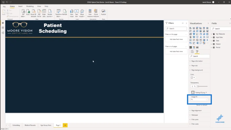 LuckyTemplates bakgrunnsbilde for rapporter som bruker PPT