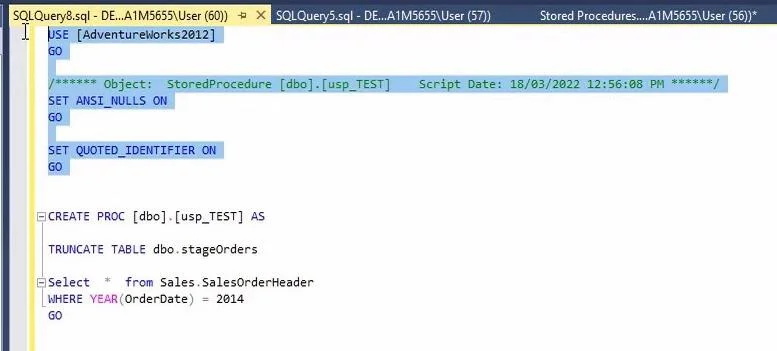 Tallennetut menettelyt SQL:ssä |  Yleiskatsaus