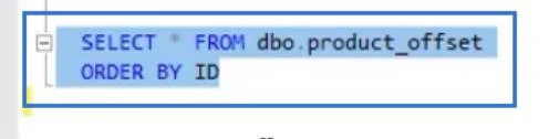 SQL-tietojen purkaminen OFFSETin ja FETCHin avulla