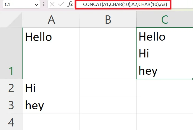 Kuinka lisätä useita rivejä Excel-soluun (3 helppoa menetelmää)