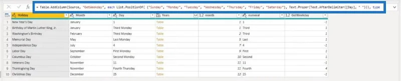 Evig feriekalender – POTW #12 (Power Query Solution)