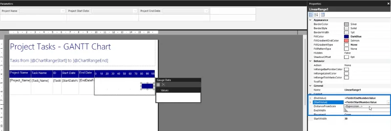 Luo Gantt-kaavio LuckyTemplates Report Builderissa