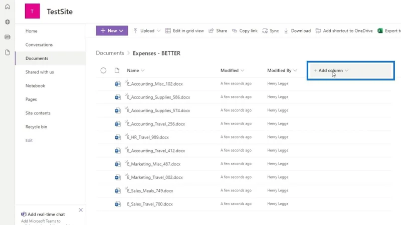 Legge til metadata i SharePoint ved hjelp av kolonner
