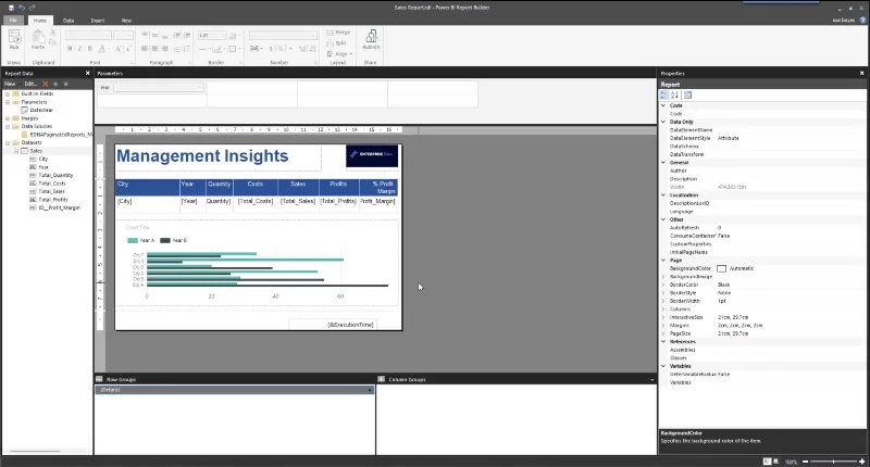 Rapportbygger i LuckyTemplates: Formatering av objekter og visualiseringer