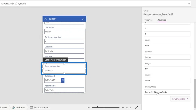 PowerApps-näyttö: muokkaaminen ja päivittäminen