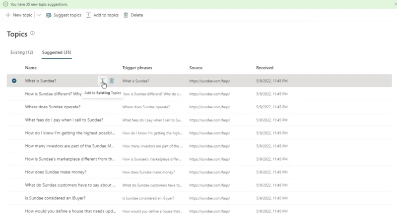 Power Virtual Agents |  Vaiheet chatbottien luomiseen