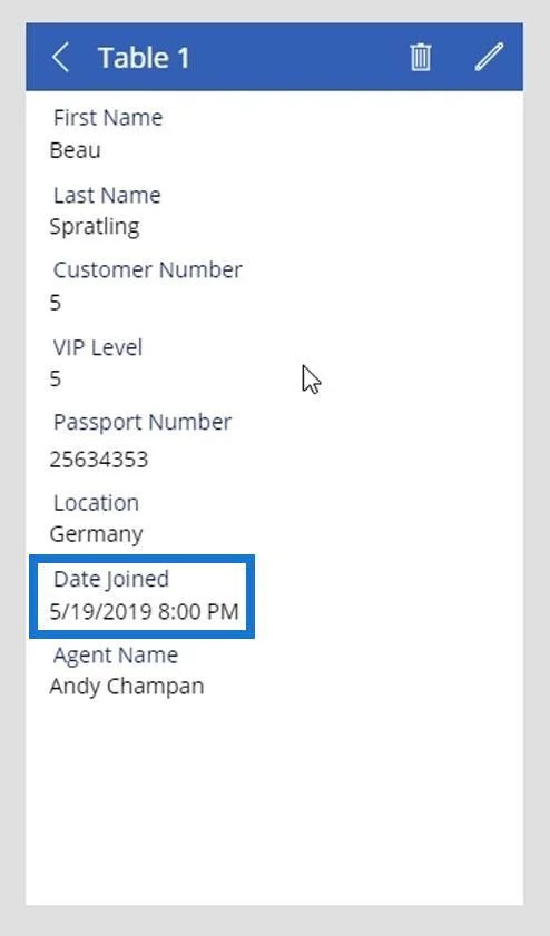 PowerApps-datakort og eiendomstildeling