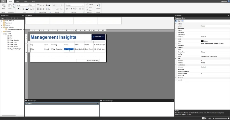 Hvordan formatere data i rapportbygger
