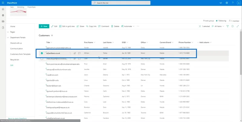 SharePoint-listeelement: Redigering av enkelt og flere elementer