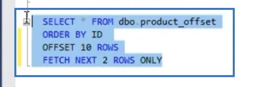 SQL-tietojen purkaminen OFFSETin ja FETCHin avulla