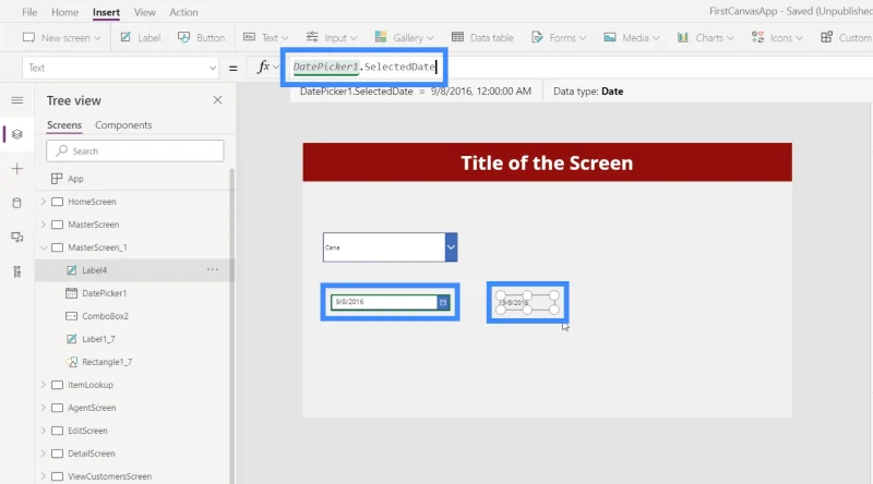 Bemeneti elemek és használatuk a Power Apps-ben