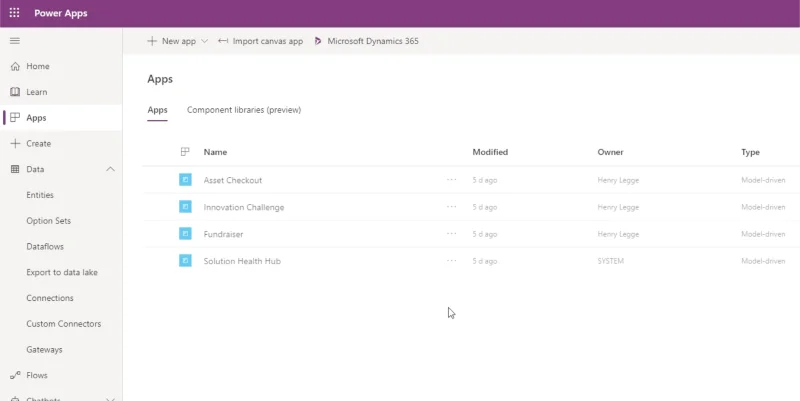 Power Apps modelldrevne apper: miljøoppsett og navigering