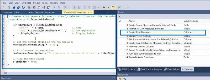 LuckyTemplates Tabellredigering 3: Automatiser med et skript