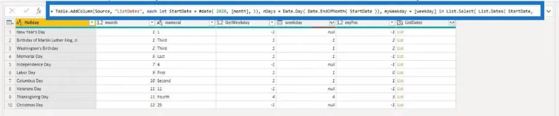 Evig feriekalender – POTW #12 (Power Query Solution)